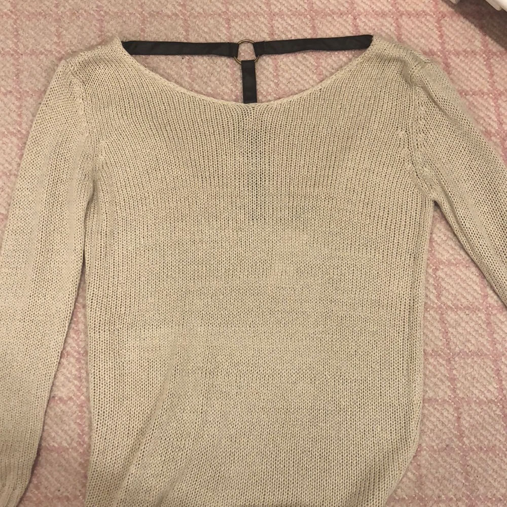 KIWITUCKER Knit sweater with leather back detail